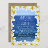 Tropisch plakkersbont Lijst Zee Uitzicht bruiloft Kaart (Voorkant / Achterkant)