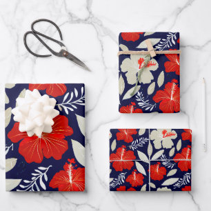 Tropisch plant- en bloemmotief inpakpapier vel