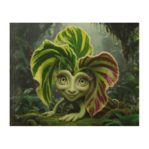 Tropisch Plant Houten Muurkunst