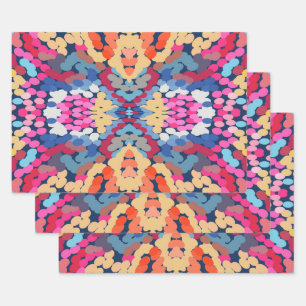 Tropisch Plumeria Spotted Flowers Tegel Pattern Inpakpapier Vel