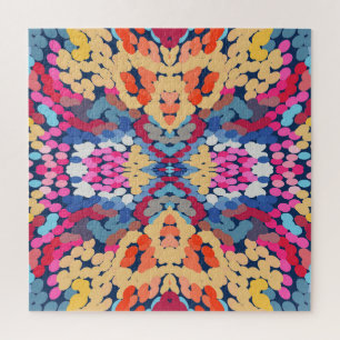 Tropisch Plumeria Spotted Flowers Tegel Pattern Legpuzzel