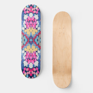 Tropisch Plumeria Spotted Flowers Tegel Pattern Skateboard