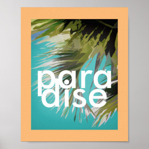 tropisch poster met tekstparadijs met tropische pa