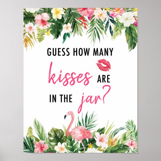 Tropisch Raad Hoeveel Kusjes Bord Poster (Voorkant)