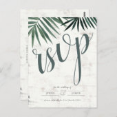 Tropisch rammelblad rsvp, waterverf nodig briefkaart (Voorkant / Achterkant)
