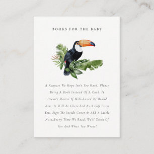 Tropisch regenwoud Toucan-boeken voor Baby shower Informatiekaartje