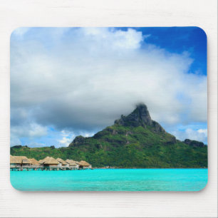 Tropisch resort op Bora Bora mousepad Muismat