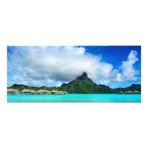 Tropisch resort op foto van Bora Bora Afdruk