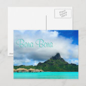 Tropisch resort op het briefkaart Bora Bora (Voorkant / Achterkant)