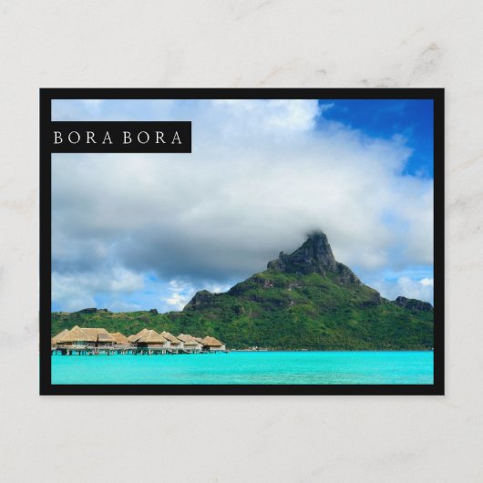 Tropisch resort op het briefkaart Bora Bora (Voorkant)