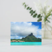 Tropisch resort op het briefkaart Bora Bora (Staand voorkant)