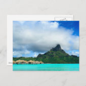 Tropisch resort op het briefkaart Bora Bora (Voorkant / Achterkant)