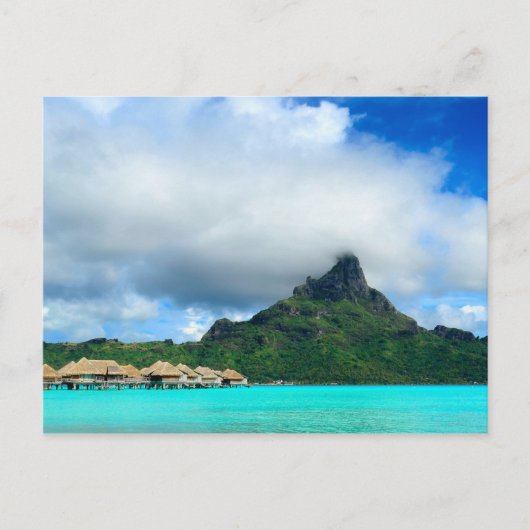 Tropisch resort op het briefkaart Bora Bora (Voorkant)