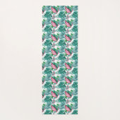 Tropisch rood en groen palmblad yogamat (Achterkant)