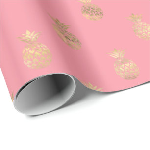 Tropisch roze anananaseppatroon cadeaupapier