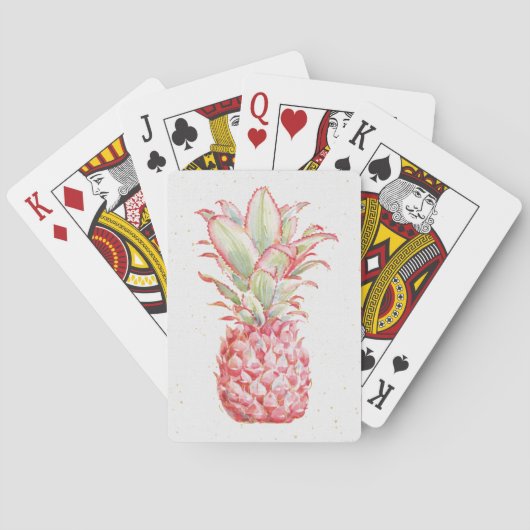 Tropisch | Roze ananas Pokerkaarten (Achterkant)