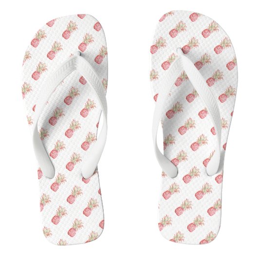 Tropisch | Roze ananas Teenslippers (Voetbed)