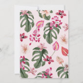 Tropisch roze Baby shower Kaart (Achterkant)