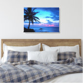 Tropisch  Roze Blauw Zonnelandschap Canvas Afdruk (Insitu (Slaapkamer))