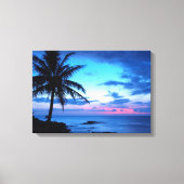Tropisch  Roze Blauw Zonnelandschap Canvas Afdruk (Voorkant)