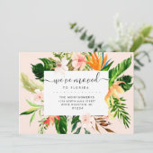 Tropisch Roze Bloemen Greenery Florida Verhuizen Aankondiging (Staand voorkant)