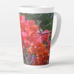 Tropisch Roze Bougainvillea Eiland Bloemen Latte Mok
