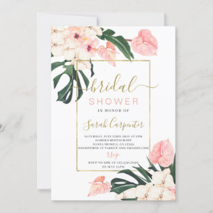 Tropisch roze bridal Shower-uitnodiging Kaart