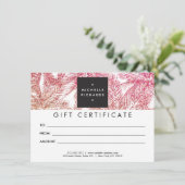 Tropisch roze/Bronze Glitter Palms Gift Kaart (Staand voorkant)