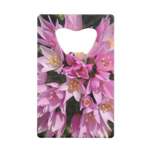Tropisch roze en gele bloemen kredietkaart flessenopener