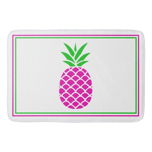 Tropisch roze en groene ananas badmat (Voorkant)