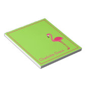 Tropisch Roze en Groene Flamingo Gepersonaliseerd Notitieblok (Schuin)