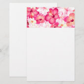 Tropisch roze en witte bloemen briefpapier (Voorkant / Achterkant)