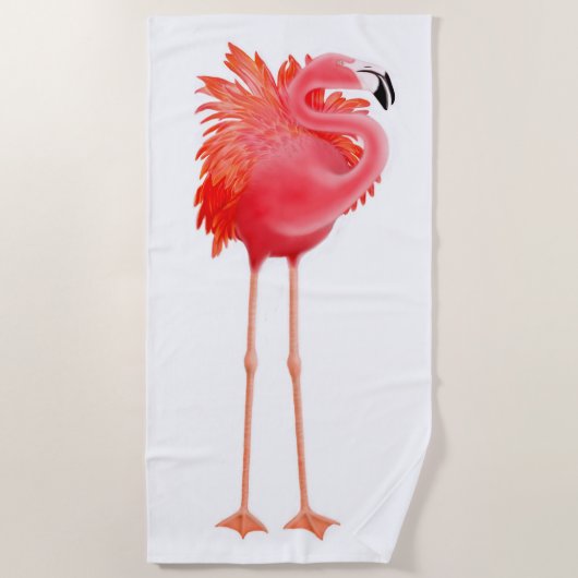 Tropisch roze flamingo Beach Towel Strandlaken (Voorkant)