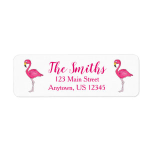 Tropisch Roze Flamingo Bird Address Label