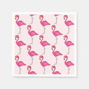 Tropisch roze flamingo Bird Napkins Servet