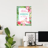 Tropisch roze flamingo bruidsfeest welkomstbord poster (Thuiskantoor)