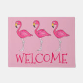 Tropisch roze flamingo Flamingoes Bird Beach House Deurmat (Voorkant)