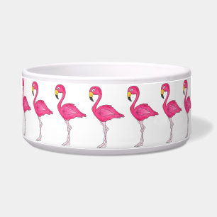 Tropisch roze flamingo Flamingos Bird Pet Bowl Voerbakje