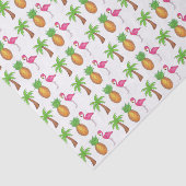 Tropisch roze flamingo Green Palm Tree Pineappel Tissuepapier (Detail)