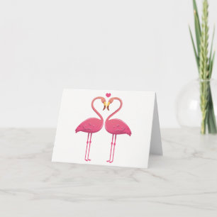 Tropisch roze flamingo Love Hallo Denking of You Kaart