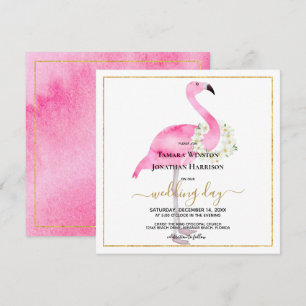 Tropisch roze flamingo Magnolias Beach Weddenschap Kaart