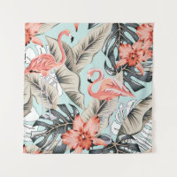 Tropisch roze flamingo met orchidee bloemen en lea