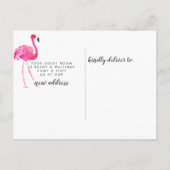 Tropisch roze Flamingo Moving Announge Aankondigingskaart (Achterkant)