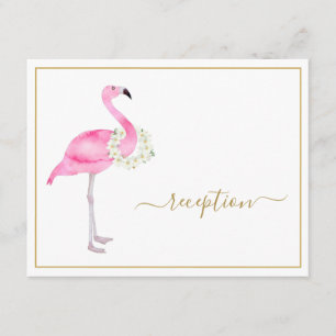 Tropisch roze flamingo No Gifts Reception Party Kaart