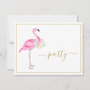 Tropisch roze flamingo No Gifts Reception Party Kaart
