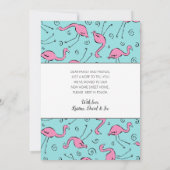 Tropisch roze flamingo op Aqua Moving Aankondiging (Achterkant)