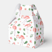 Tropisch roze Flamingo patroon Bedankdoosjes (Achterkant)