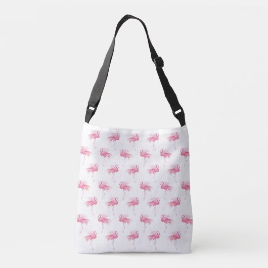 Tropisch roze Flamingo patroon Canvas tassen (Achterkant)