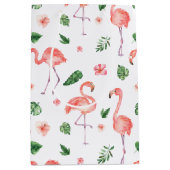 Tropisch roze Flamingo patroon Medium Cadeauzakje (Voorkant)