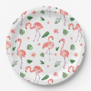 Tropisch roze Flamingo patroon Papieren Bordje